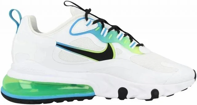 Nike Women's White/Blue Fury Air Max 270 React SE Shoes CK6457-100 (No Lid)