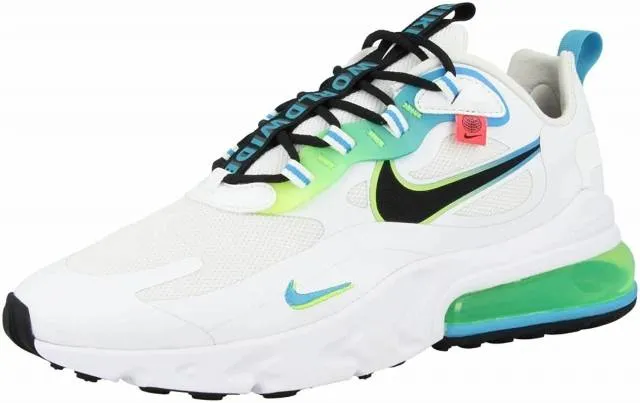 Nike Women's White/Blue Fury Air Max 270 React SE Shoes CK6457-100 (No Lid)