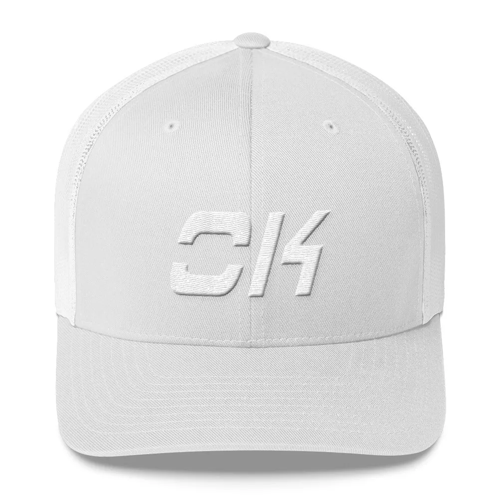 Oklahoma Trucker Cap with White Embroidery - OK - Various Hat Color Choices