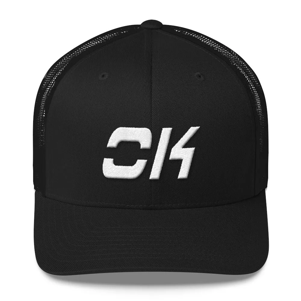 Oklahoma Trucker Cap with White Embroidery - OK - Various Hat Color Choices