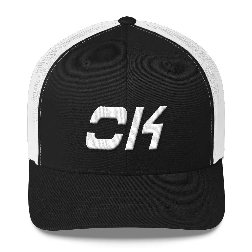 Oklahoma Trucker Cap with White Embroidery - OK - Various Hat Color Choices