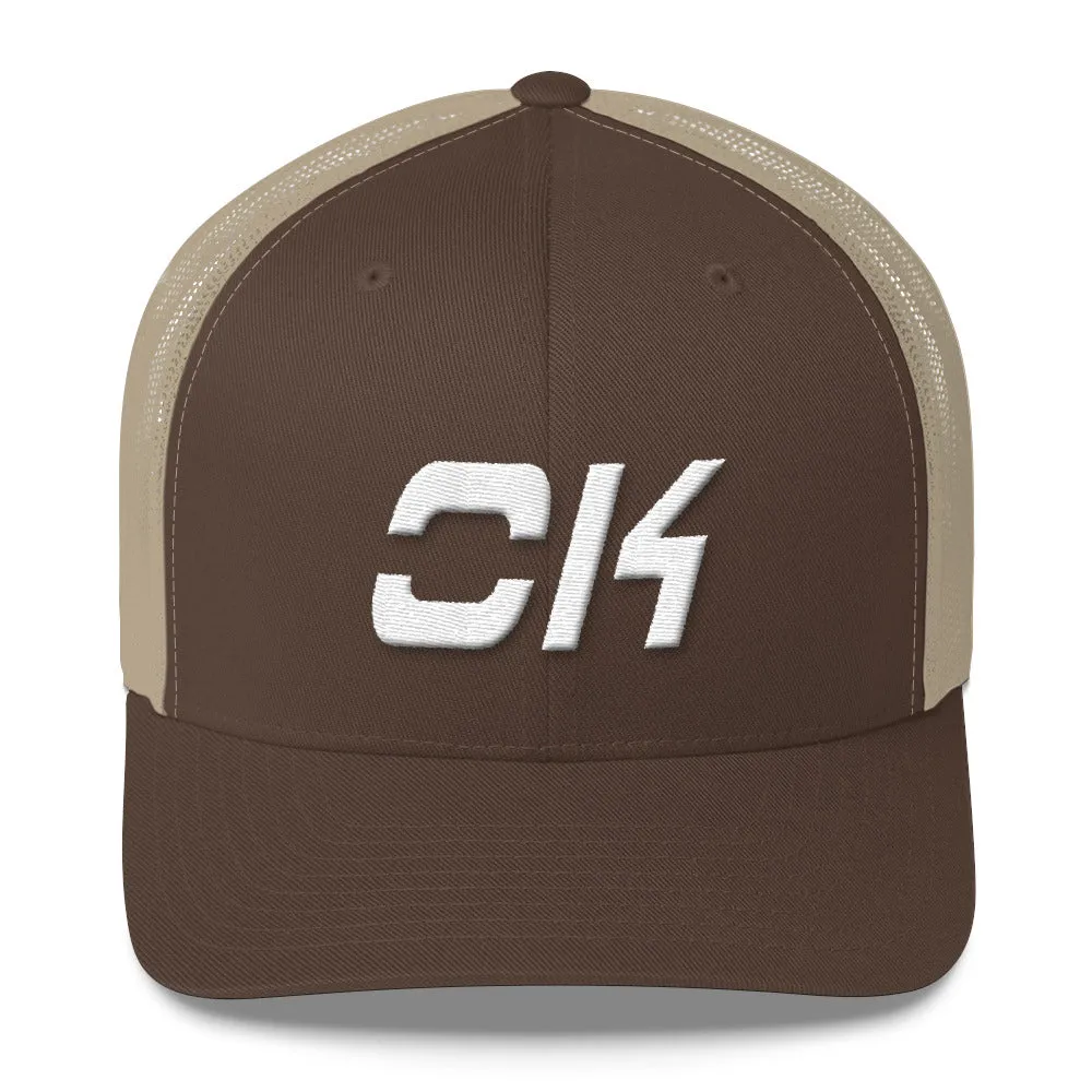 Oklahoma Trucker Cap with White Embroidery - OK - Various Hat Color Choices