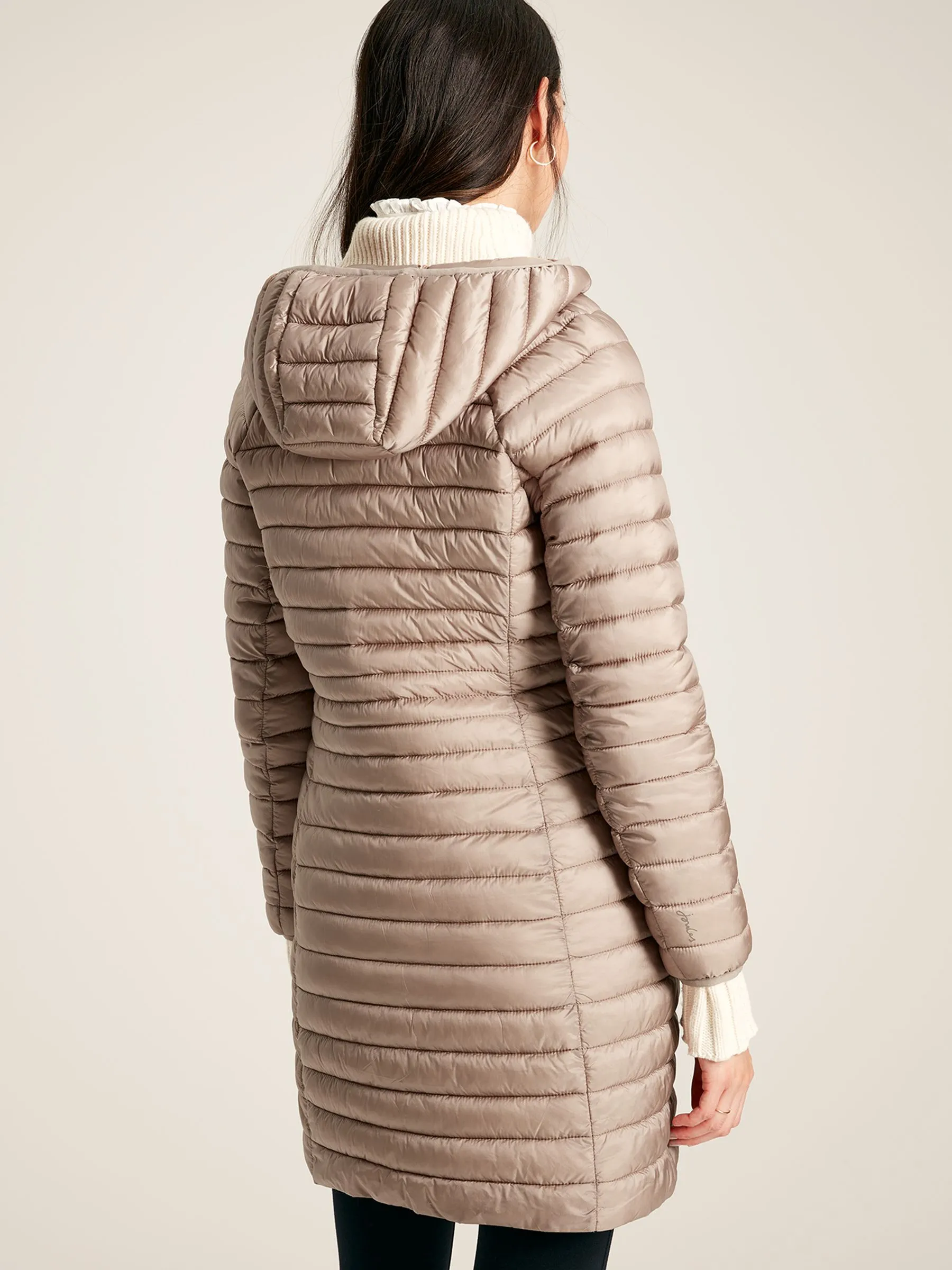 Packable Padded Long Coat - Pearl Showerproof