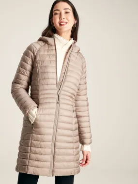 Packable Padded Long Coat - Pearl Showerproof