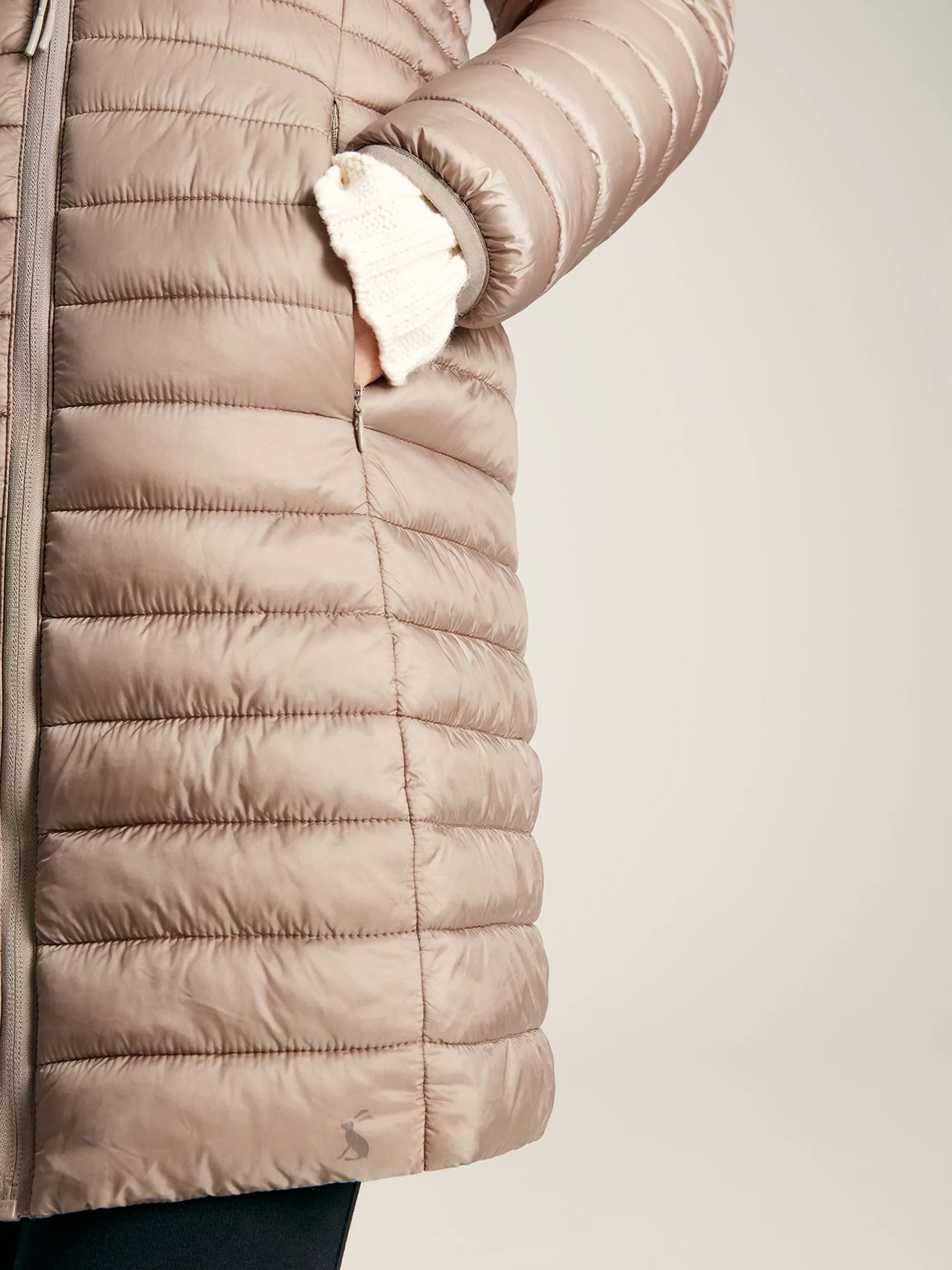 Packable Padded Long Coat - Pearl Showerproof