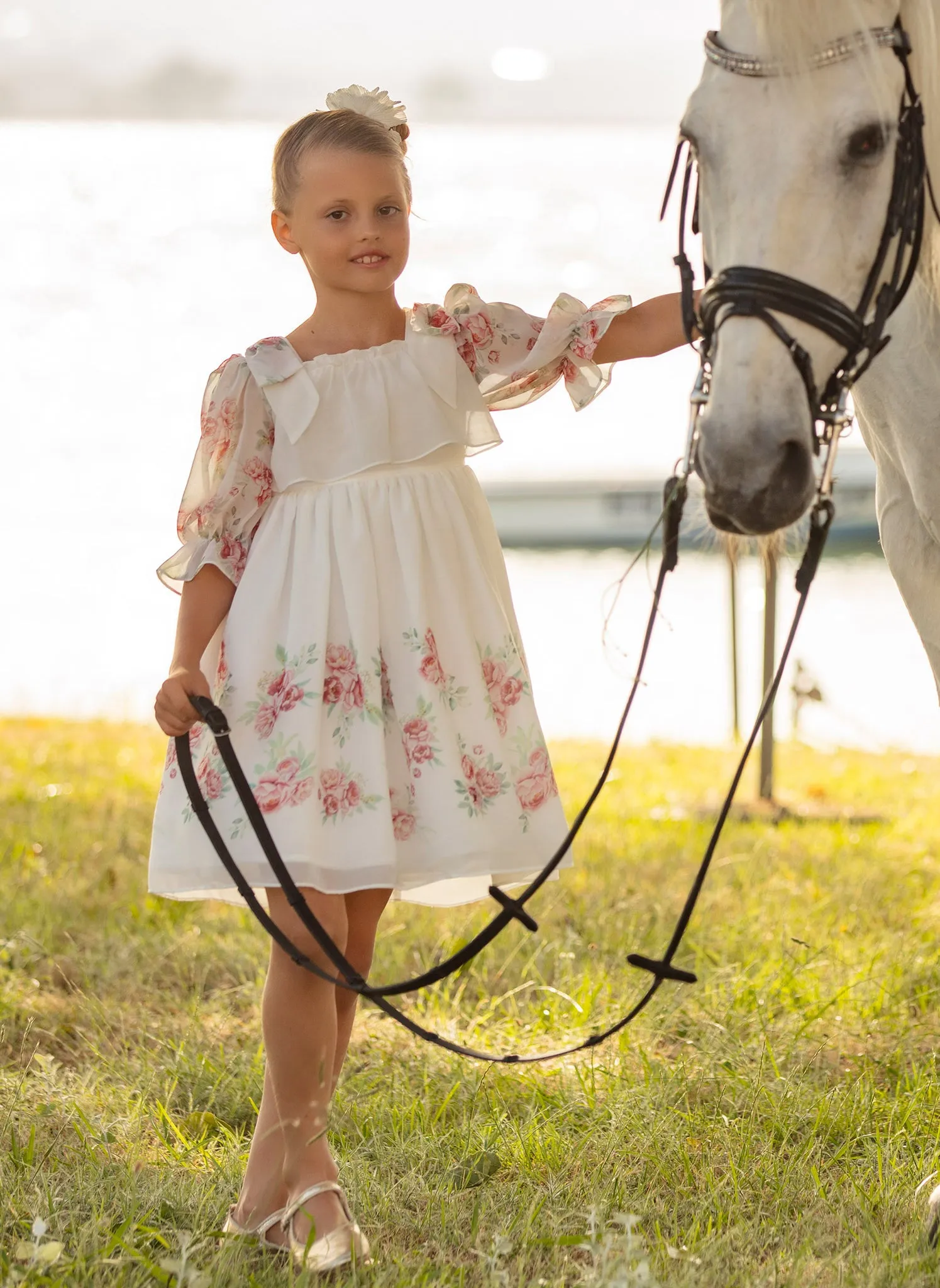 Patachou Floral Rose Print Dress