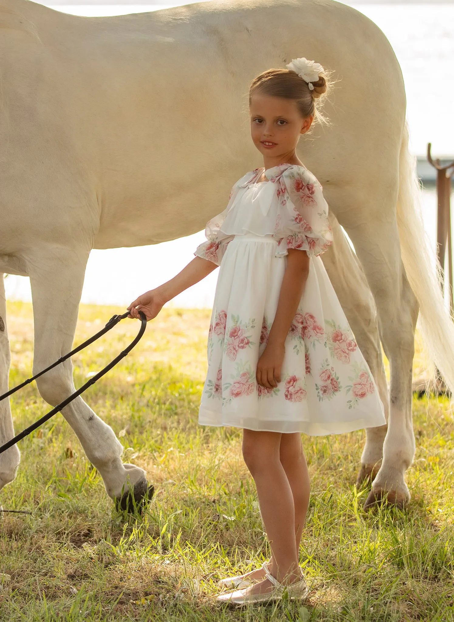 Patachou Floral Rose Print Dress