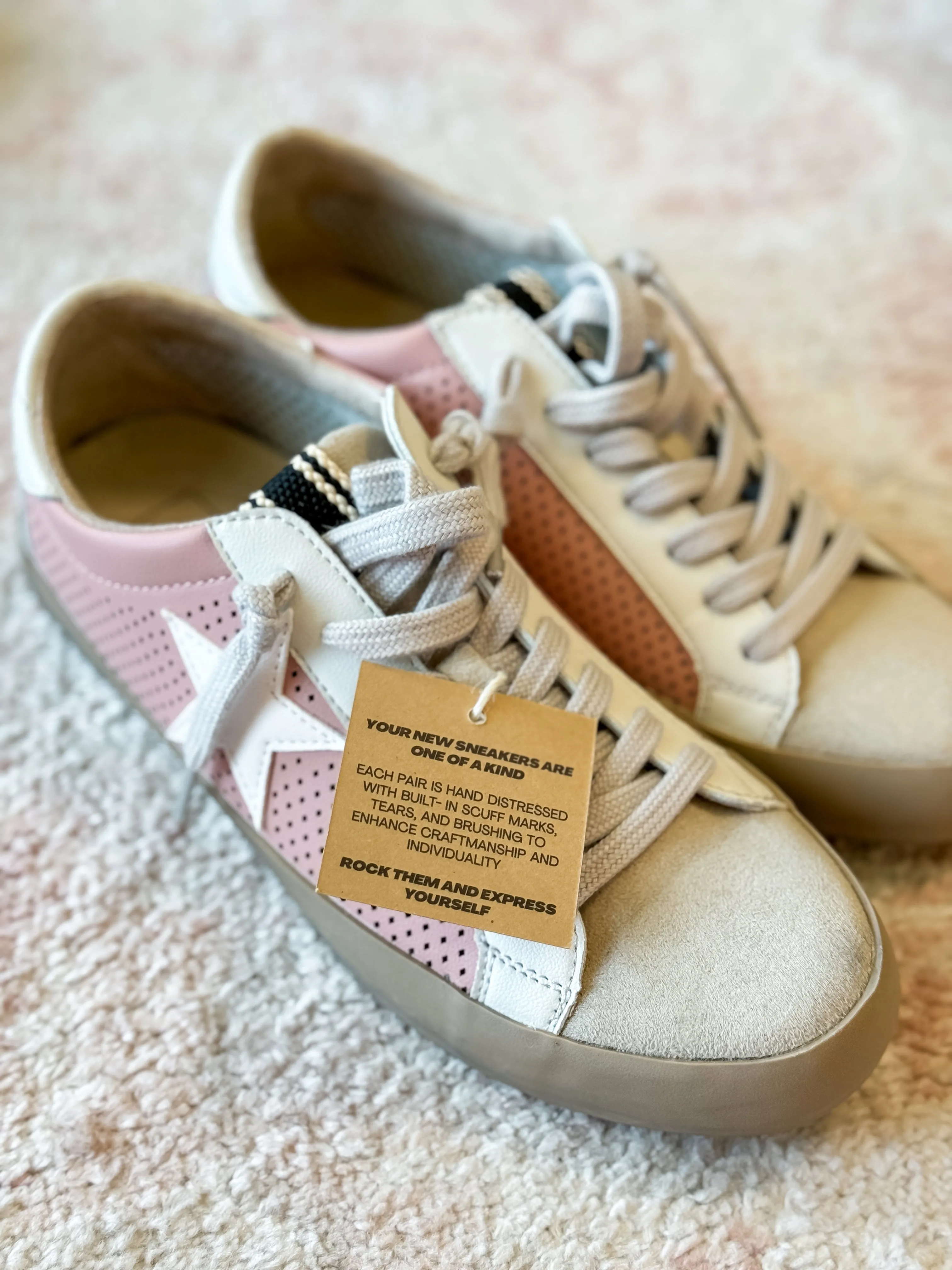 Paula Sneaker in Mauve Perf - Stylish Women's Sneakers in Mauve Color