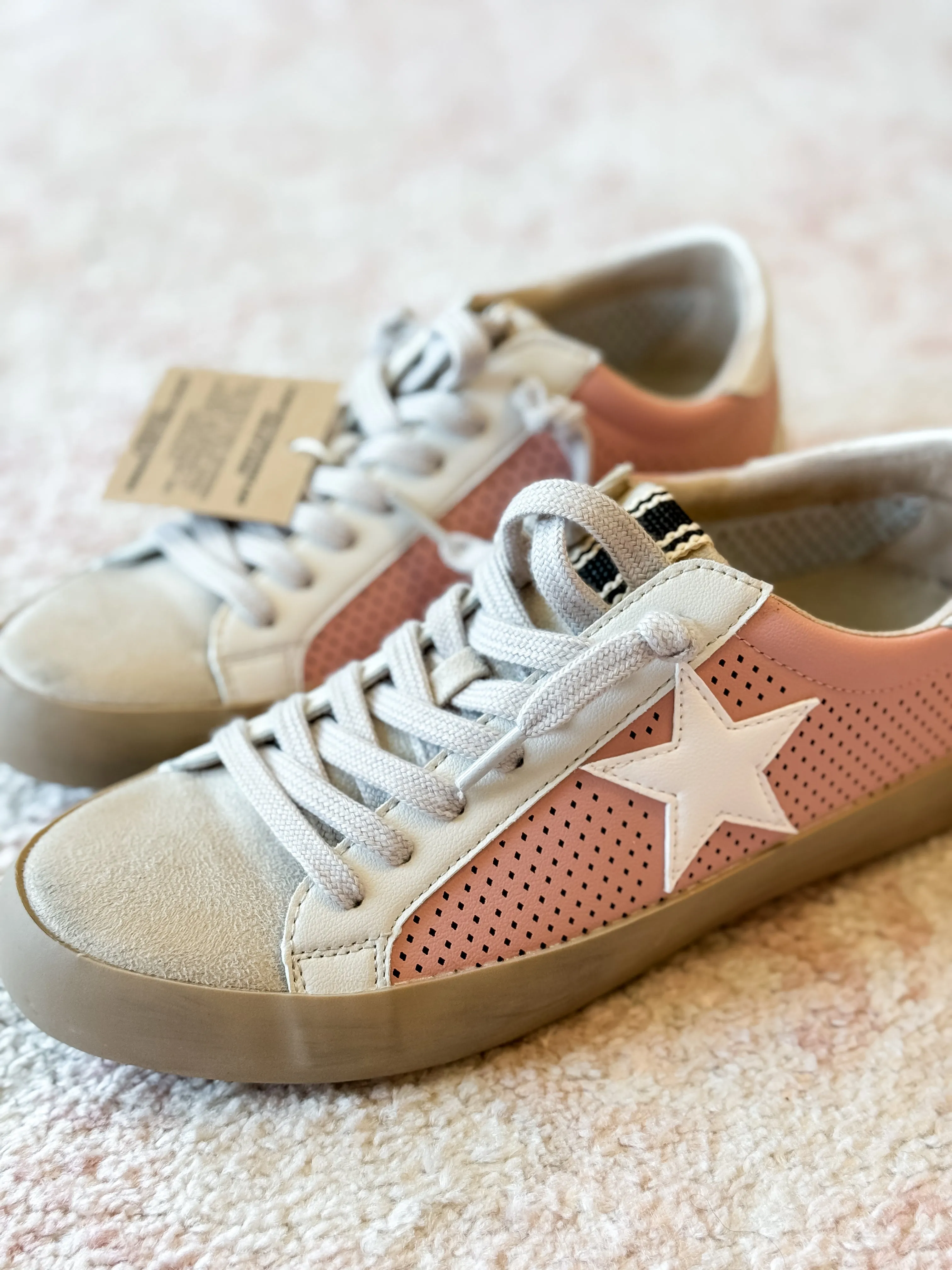 Paula Sneaker in Mauve Perf - Stylish Women's Sneakers in Mauve Color