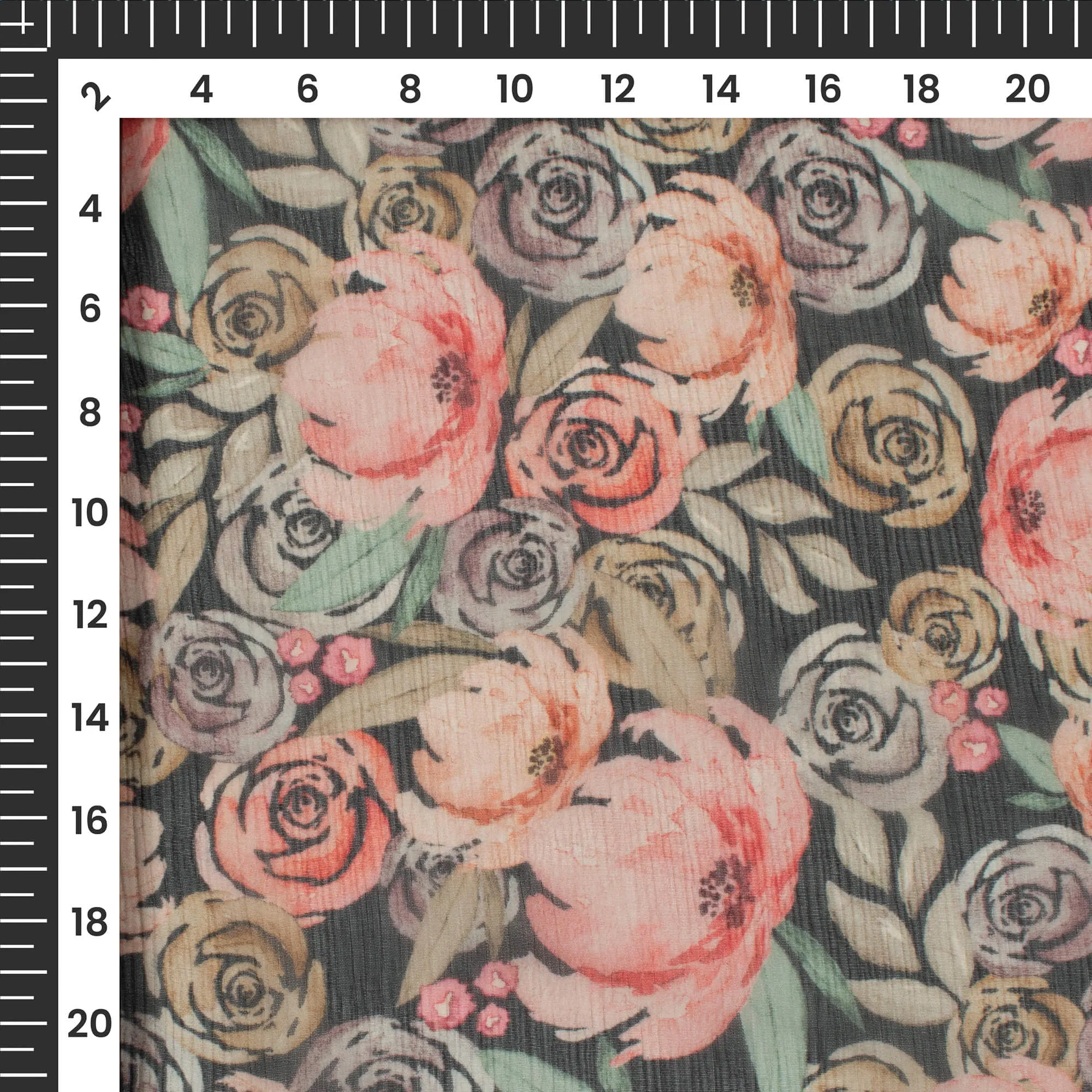 Pink Floral Chiffon Fabric Print