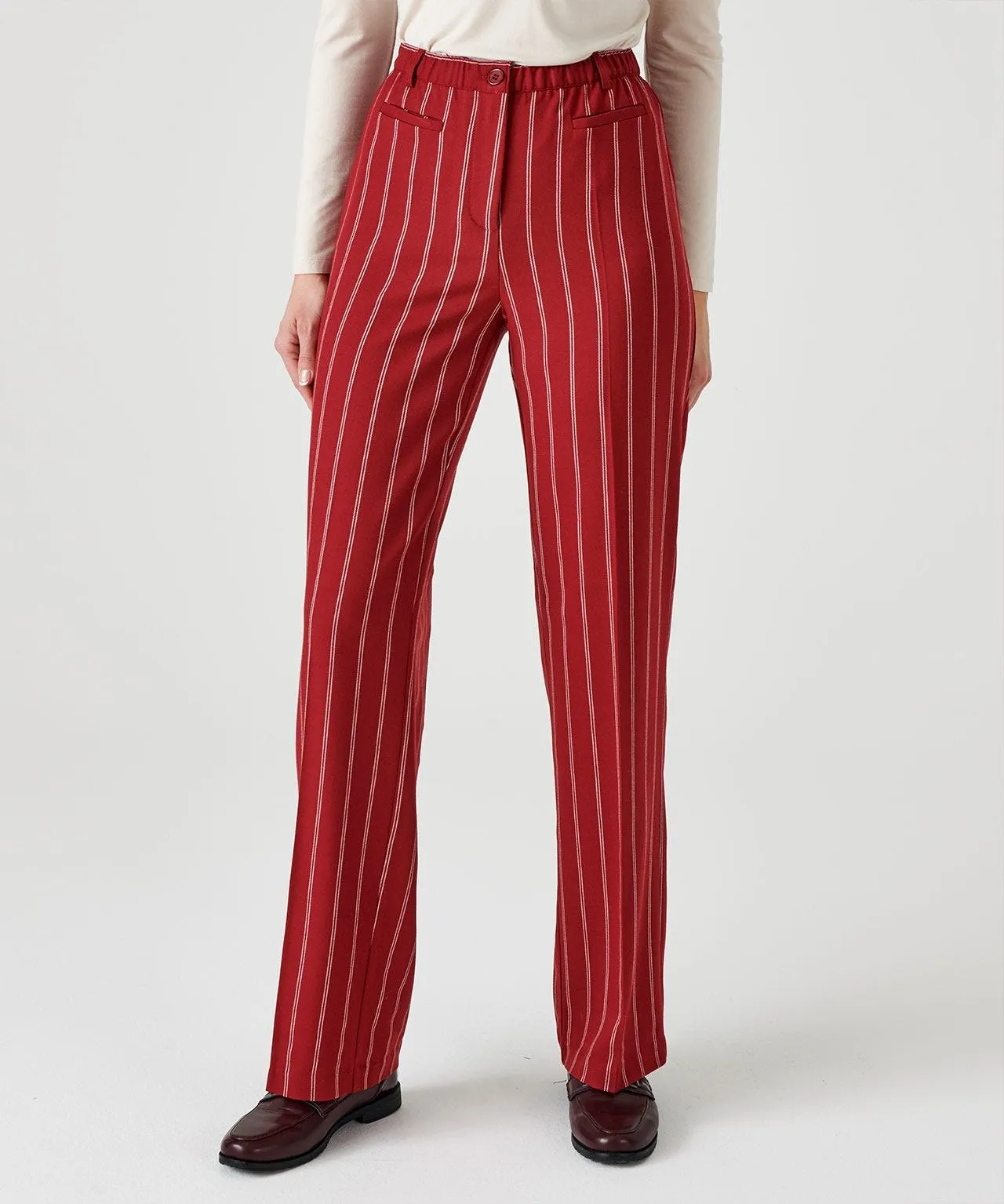 Slimming Pinstripe Trousers