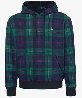 Polo Ralph Lauren Mens Multi Classic Tartan Kangaroo-Pocket Relaxed-Fit Cotton-Jersey Hoody