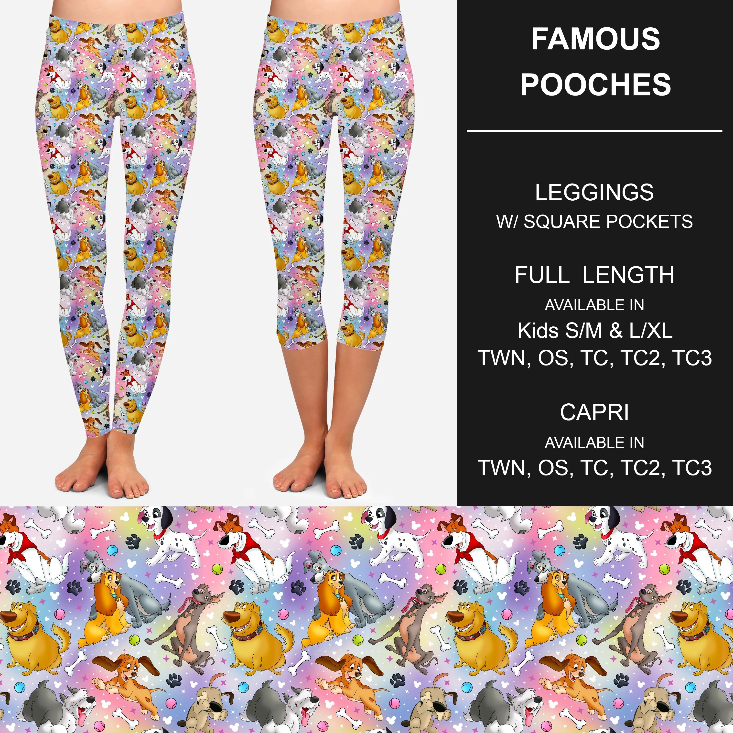 Popular Dog Print Leggings with Pockets