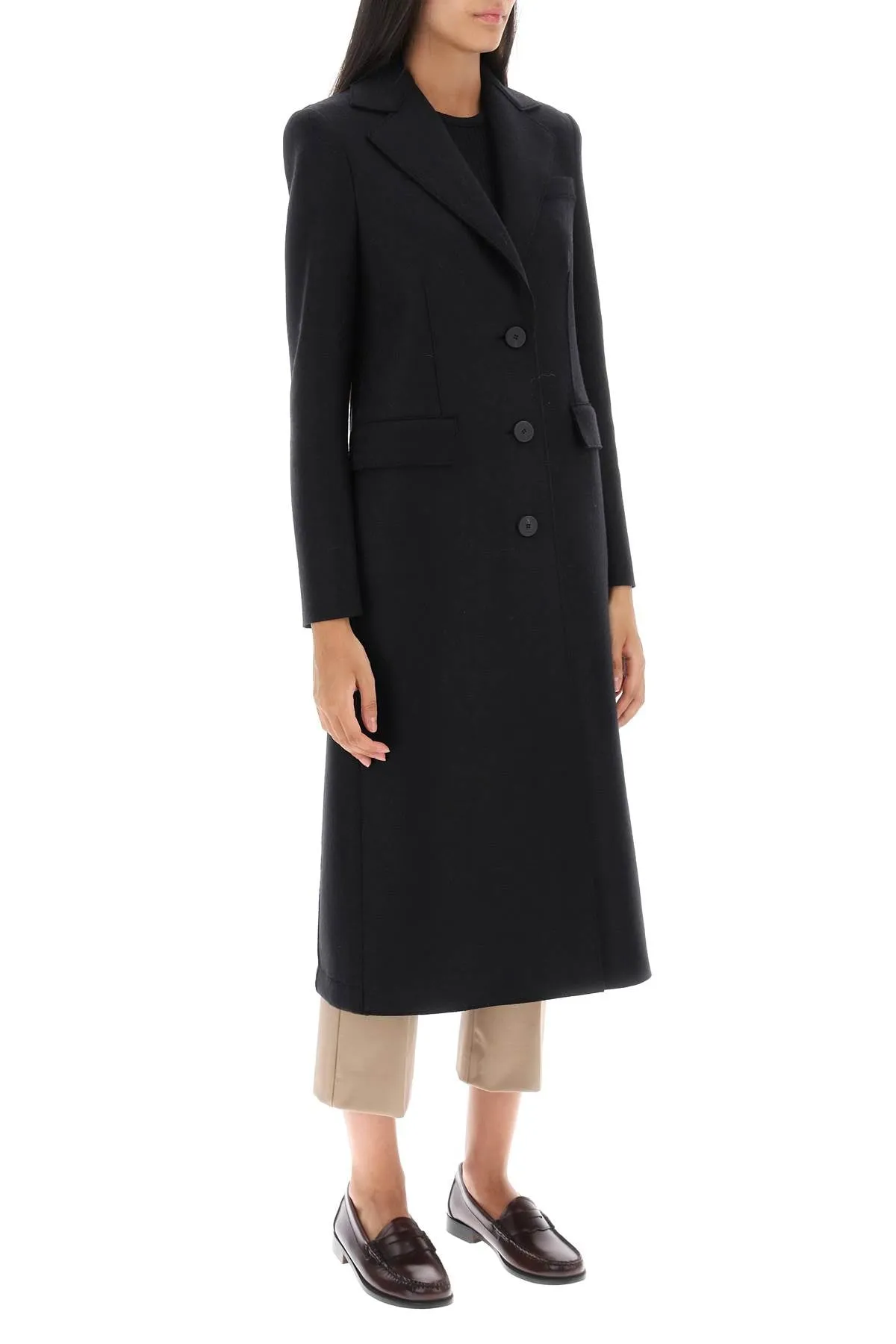 pressed wool coat