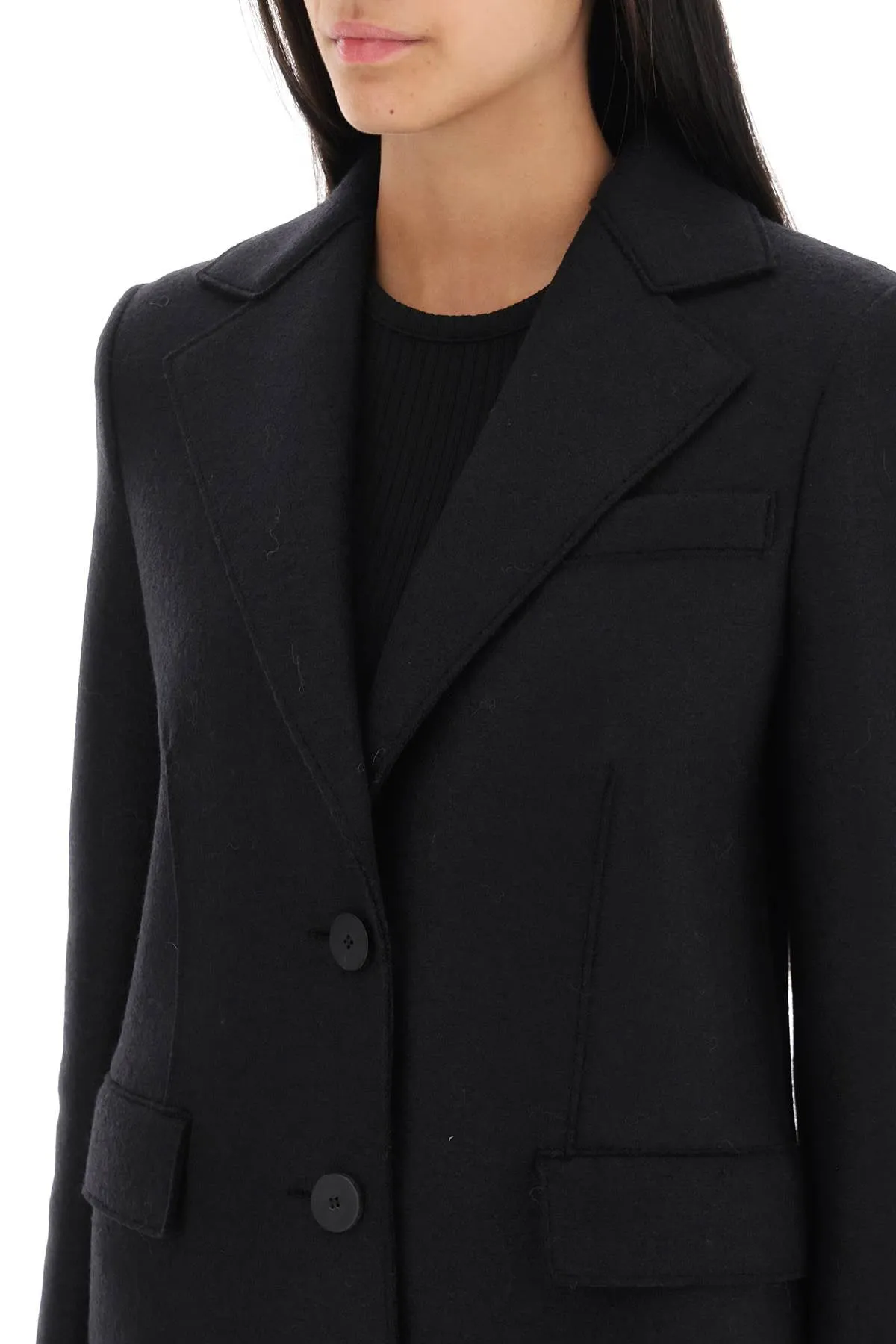 pressed wool coat