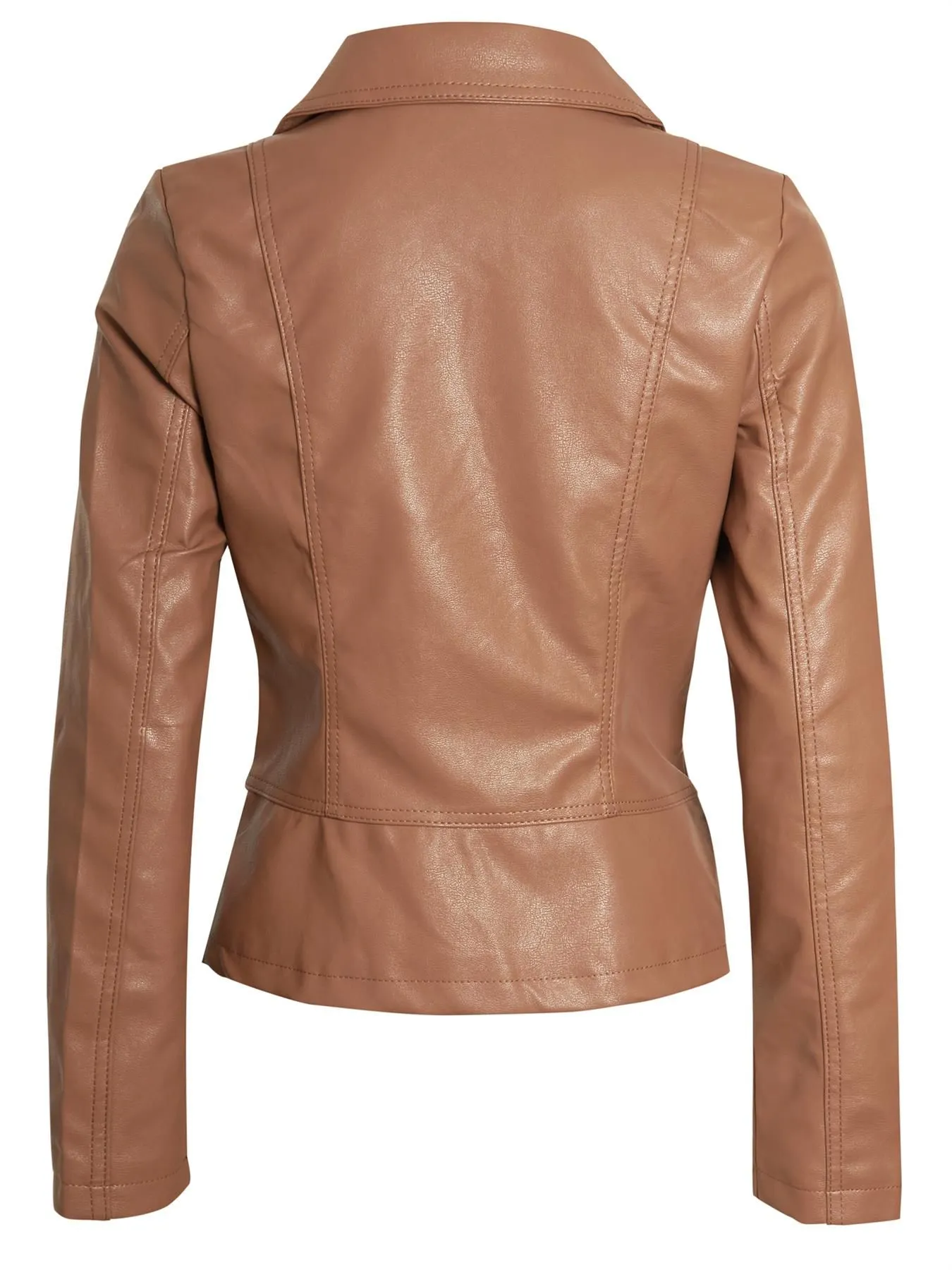 Black Teal Tan PU Faux Leather Biker Jacket UK Sizes 8 14