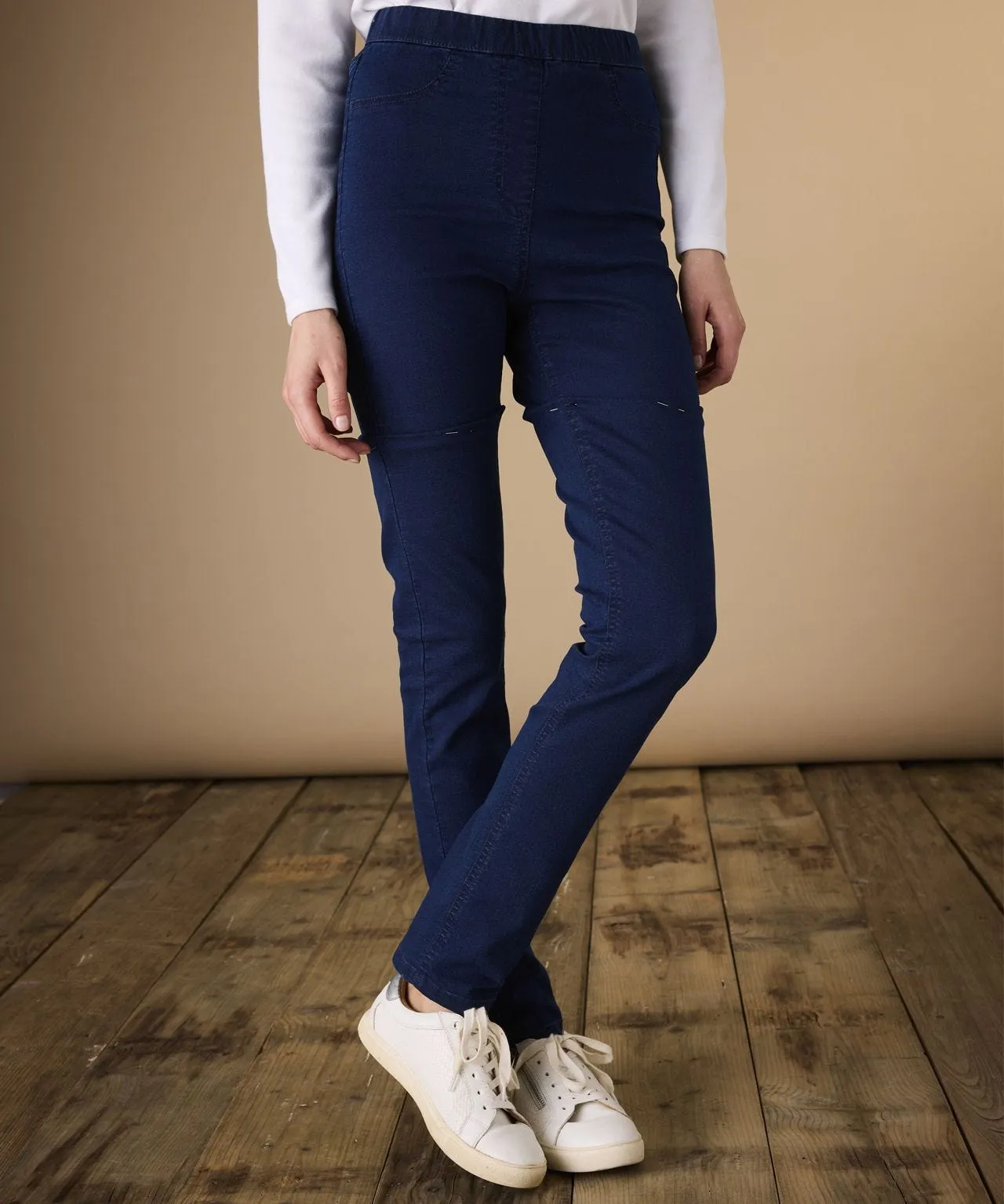 Pull-On Denim Trousers