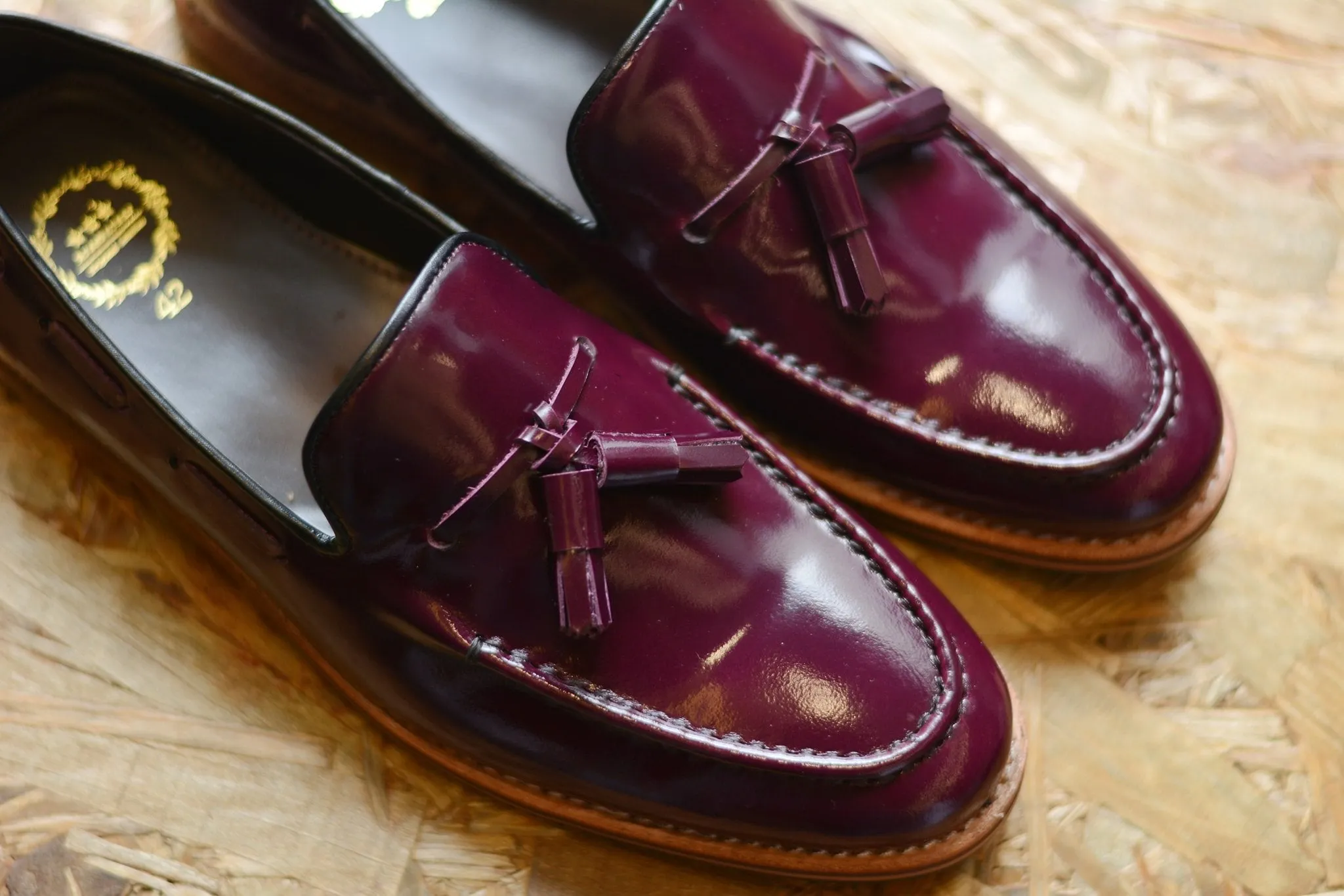 Purple Tassel Loafer with Wooden Soles - Size 503