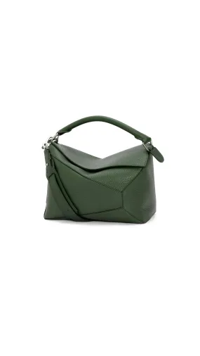 BottleGreen Puzzle Bag In Grained Calfskin