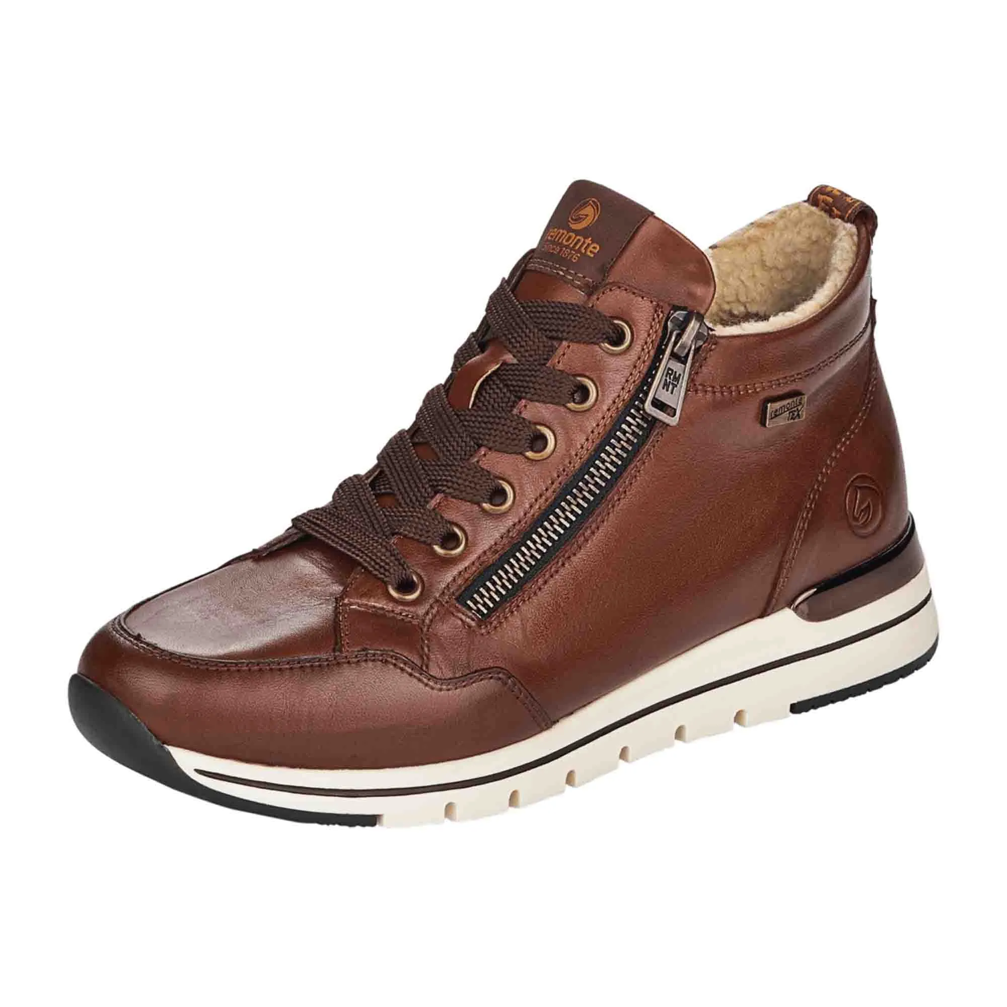 Remonte Women's Brown High-Top Sneakers SoftFoam Warm Lining.