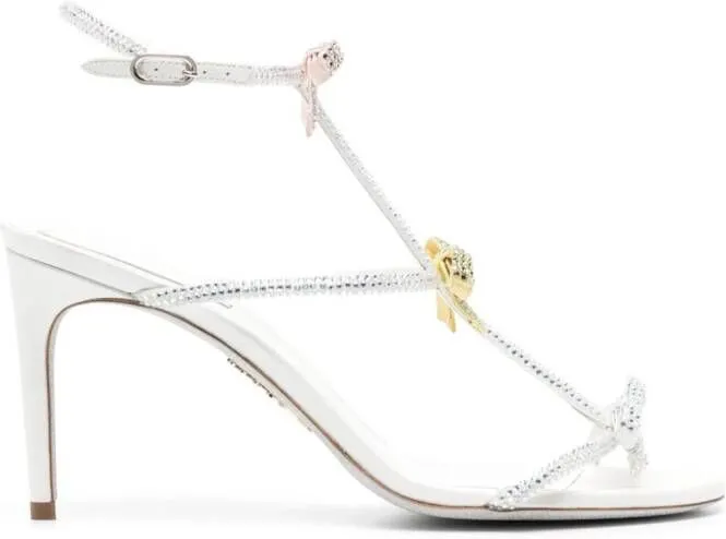 René Caovilla Caterina 100mm Rhinestone-Embellished Sandals in White