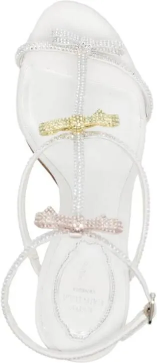 René Caovilla Caterina 100mm Rhinestone-Embellished Sandals in White