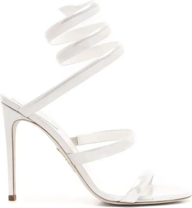 René Caovilla Cleo 105mm Pearlescent Sandals in Neutrals