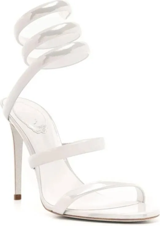 René Caovilla Cleo 105mm Pearlescent Sandals in Neutrals