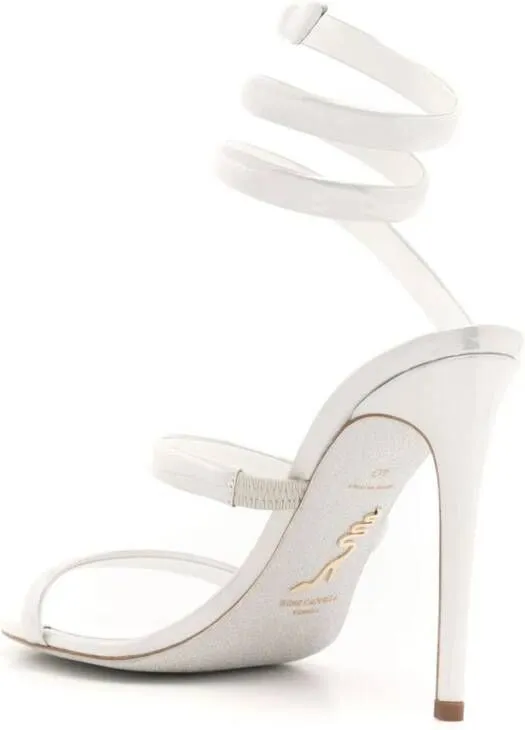 René Caovilla Cleo 105mm Pearlescent Sandals in Neutrals