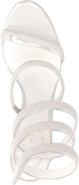 René Caovilla Cleo 105mm Pearlescent Sandals in Neutrals