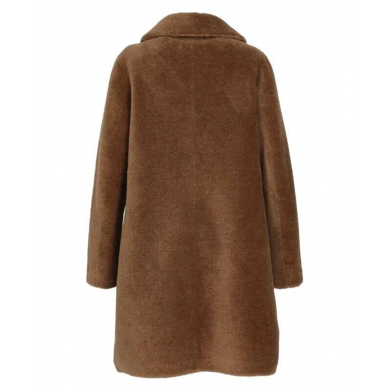 Reversible coat made of 100% cognac wool with style number 64006.