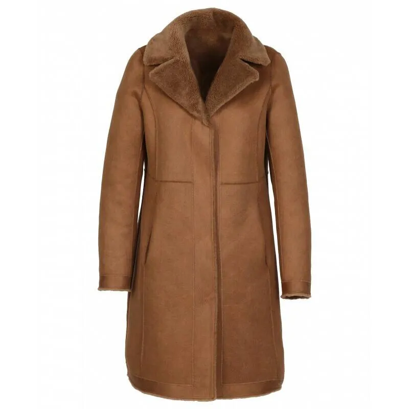 Reversible coat made of 100% cognac wool with style number 64006.