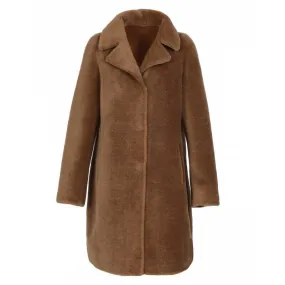 Reversible coat made of 100% cognac wool with style number 64006.