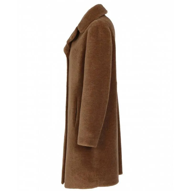 Reversible coat made of 100% cognac wool with style number 64006.