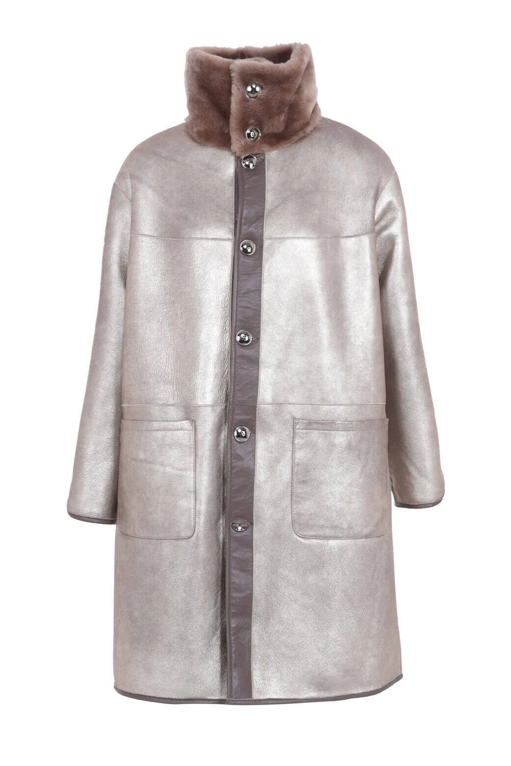 Reversible sheepskin coat for women - gaby