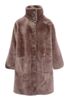 Reversible sheepskin coat for women - gaby