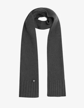 Ribbed Gray Wool Scarf