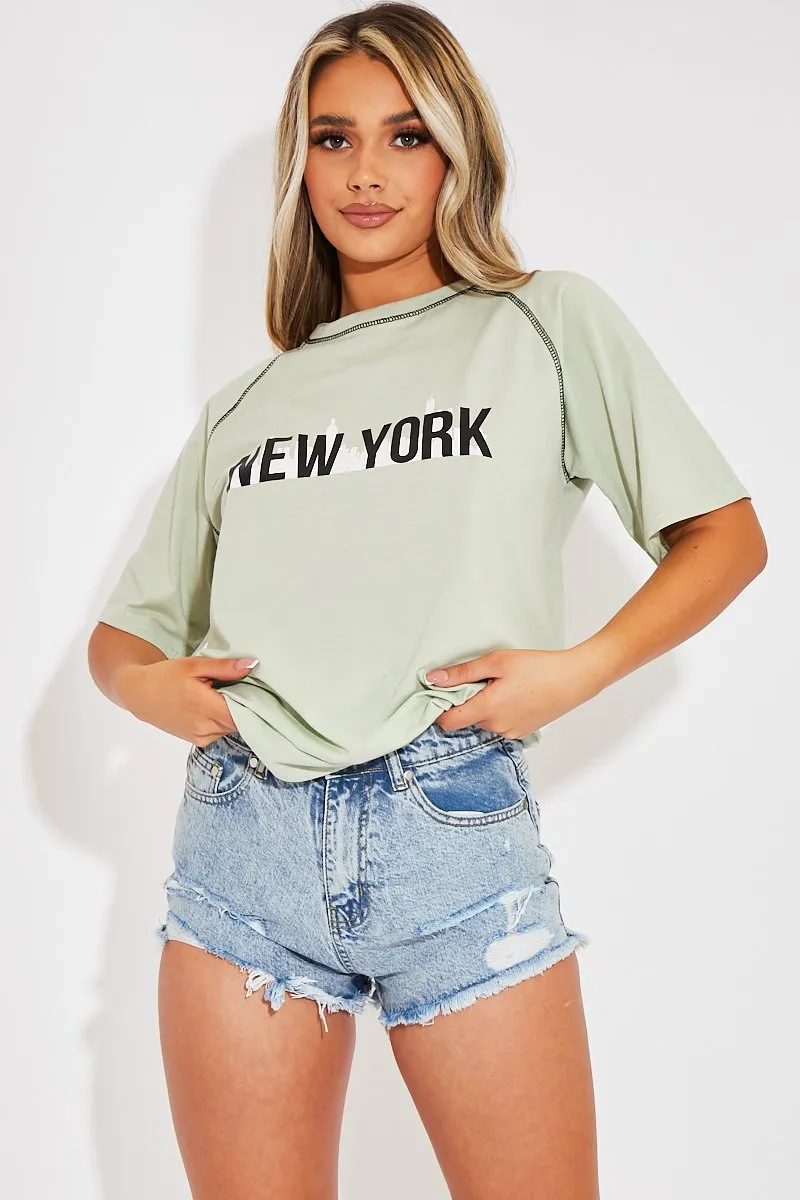 Sage New York Graphic Print Tee - Lellie