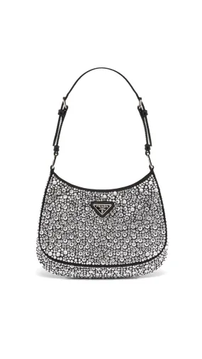 Satin Bag with Crystals - Metal - Cleo