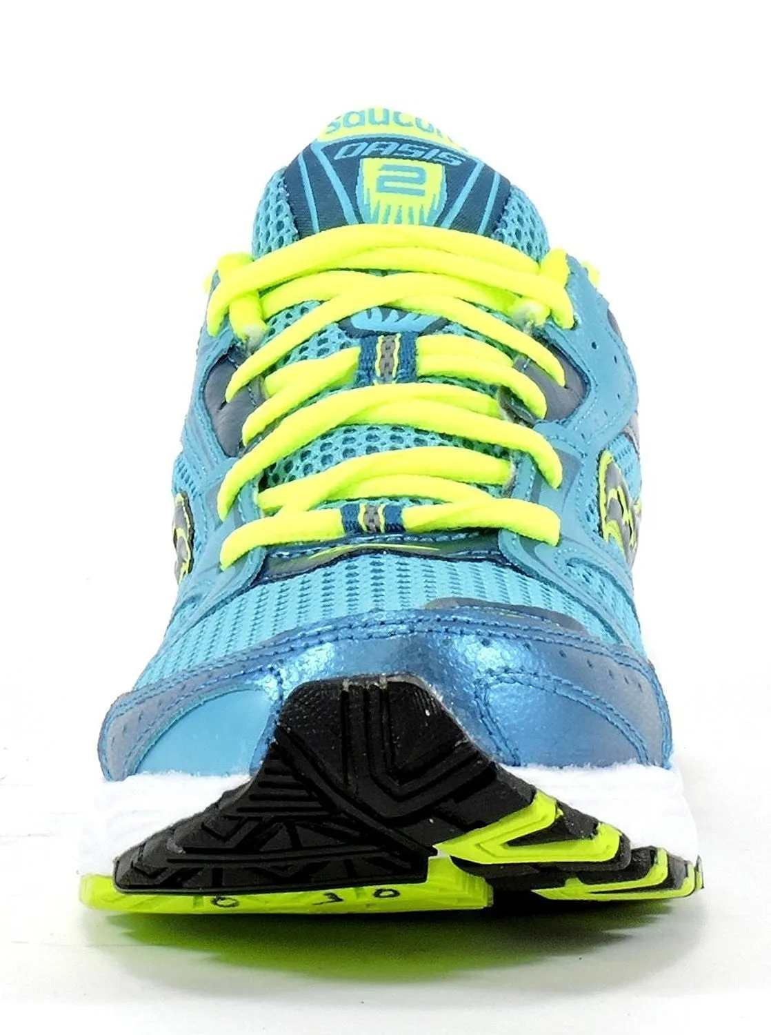 Saucony Womens Grid Oasis 2 Blue Citron Running Shoes 6.5 M US