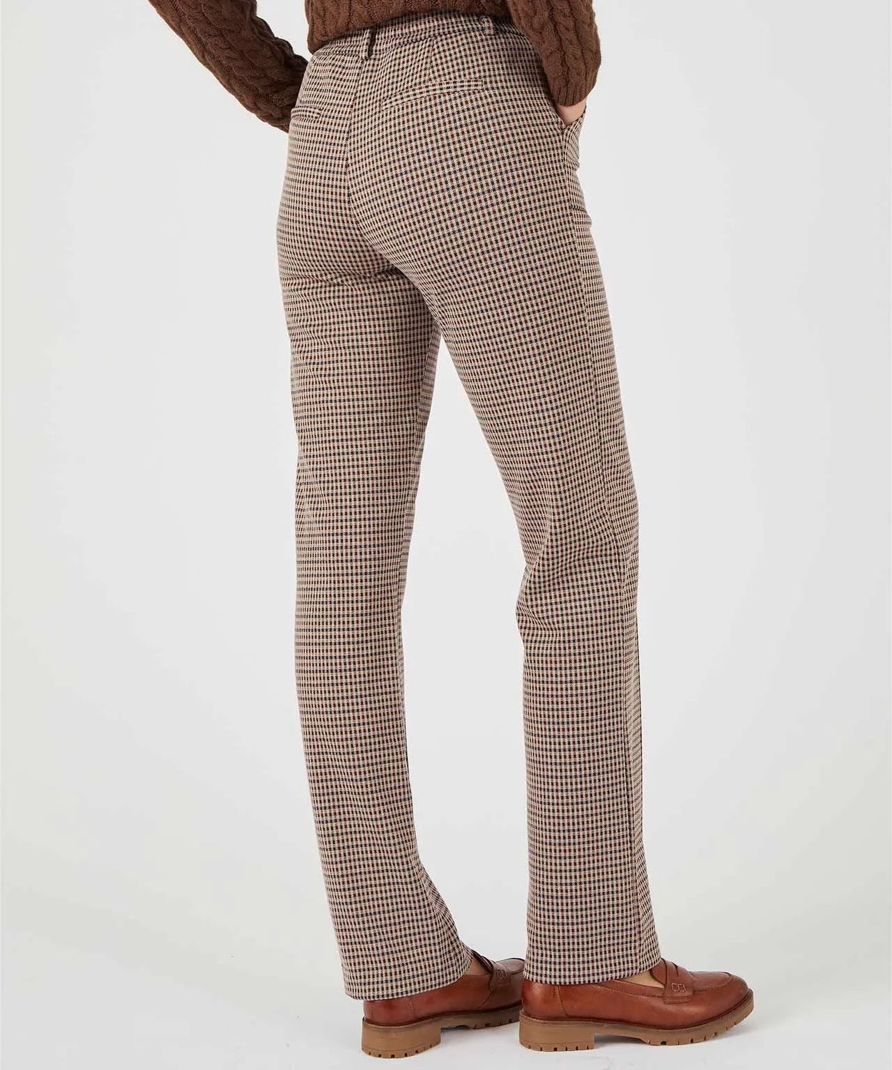 Stretch Checked Knit Trousers