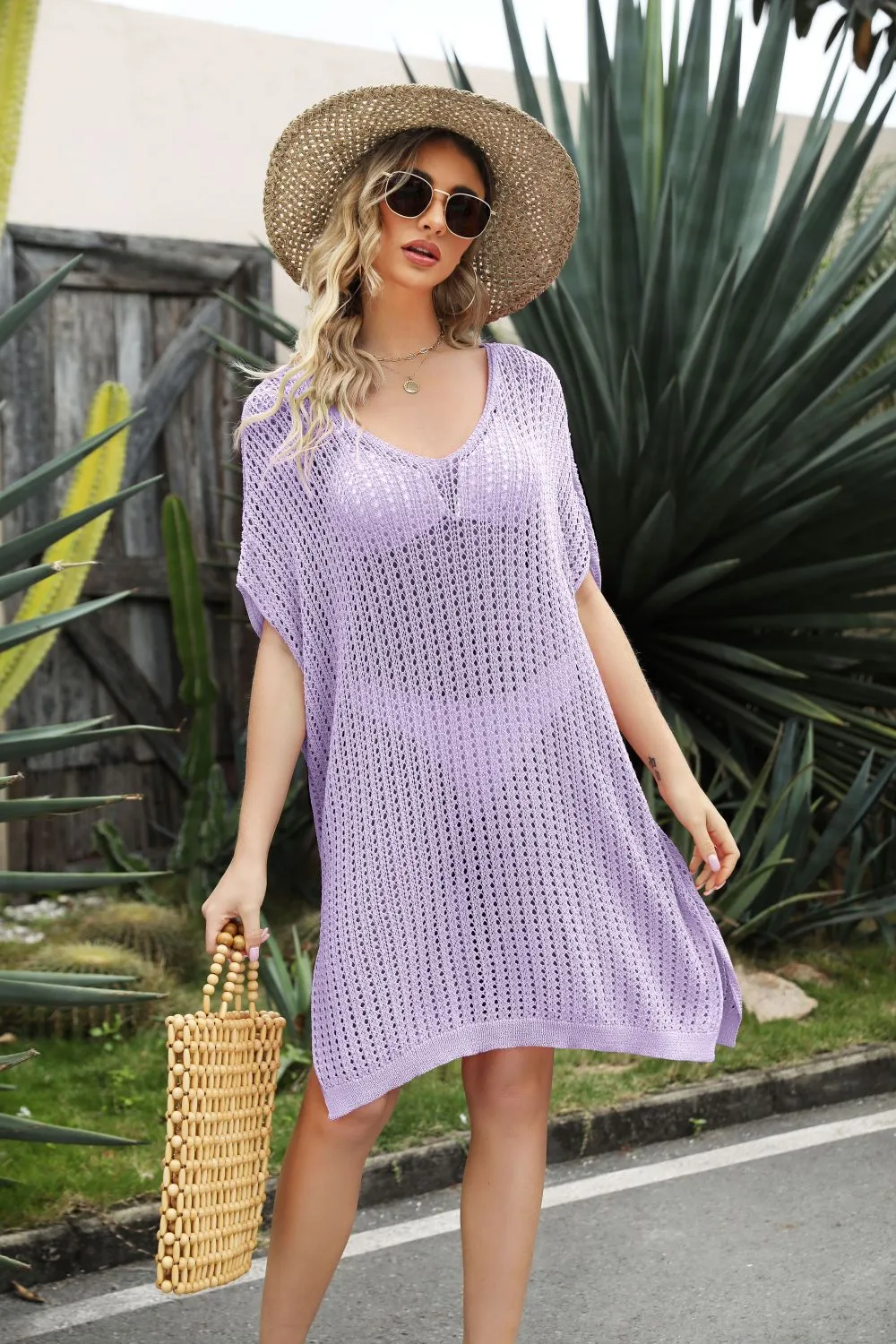 Beach Cover Up Dress with Side Slit