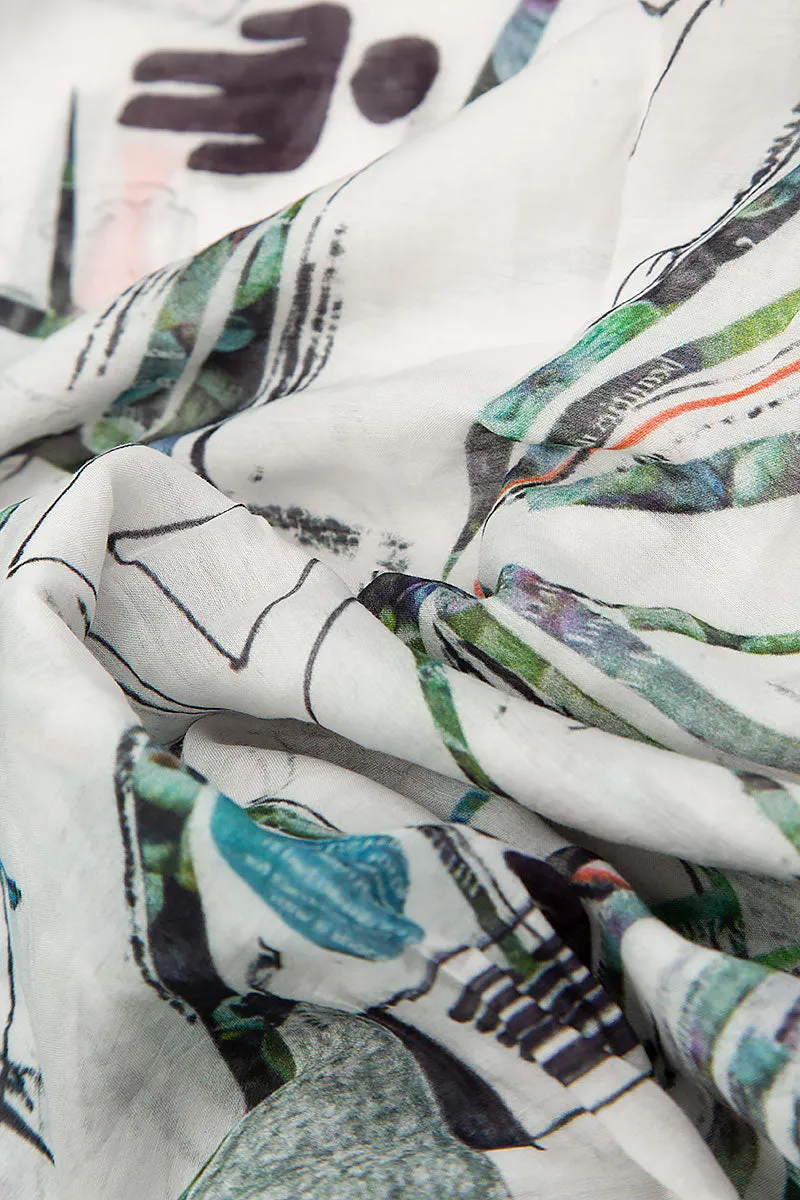 Silk Cotton Scarf for Urban Jungle