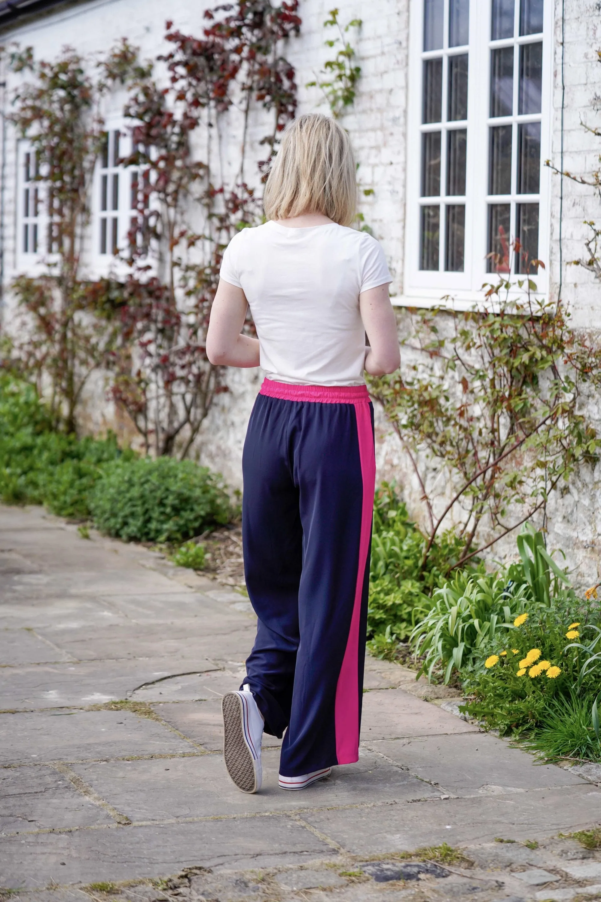 slim fit ponte elasticated trousers