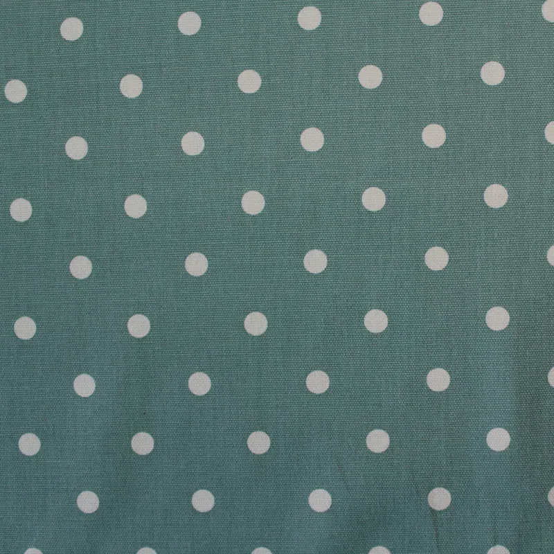 Spots Home Decor Fabric in Soft Petrol Green/White