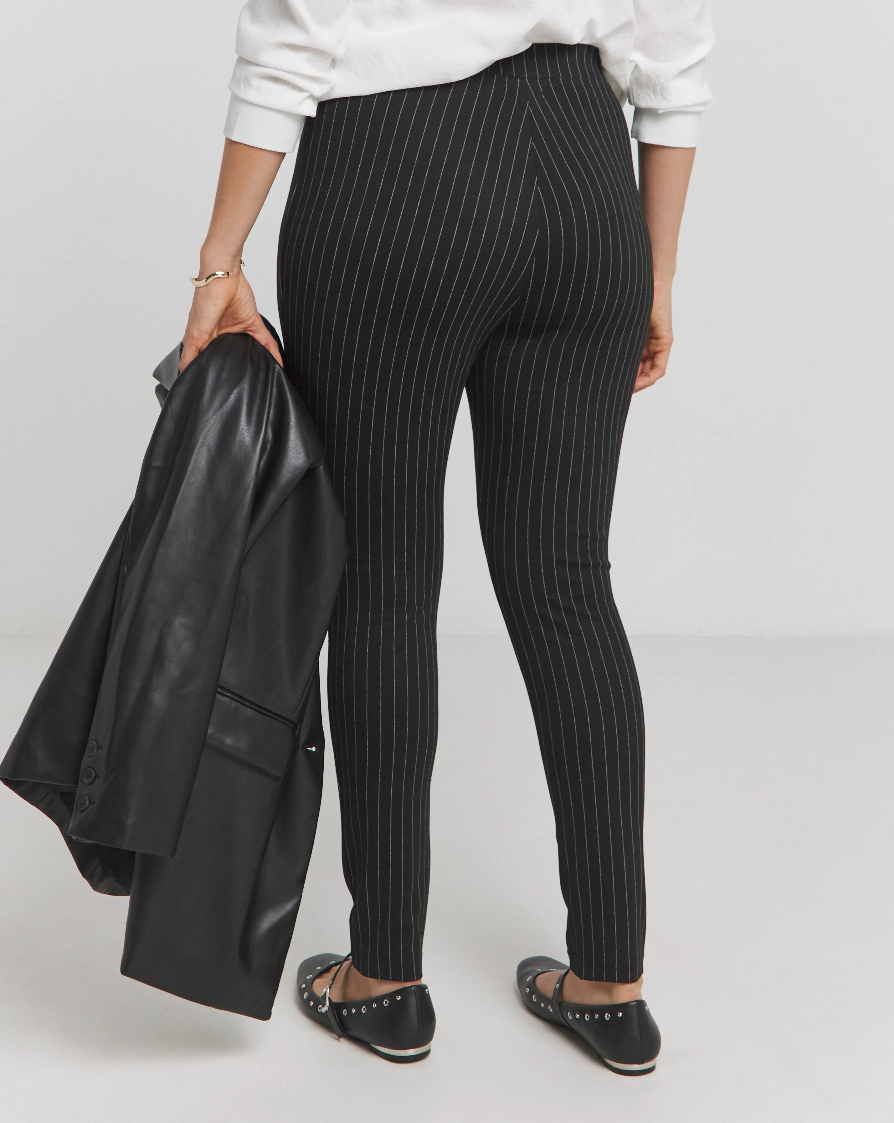 Stylish Pinstripe Ponte Leggings