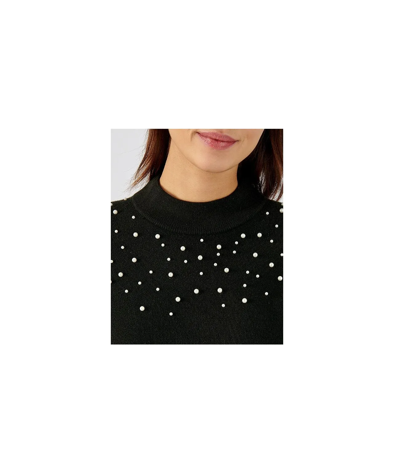 Sweater Embellished with Pearls