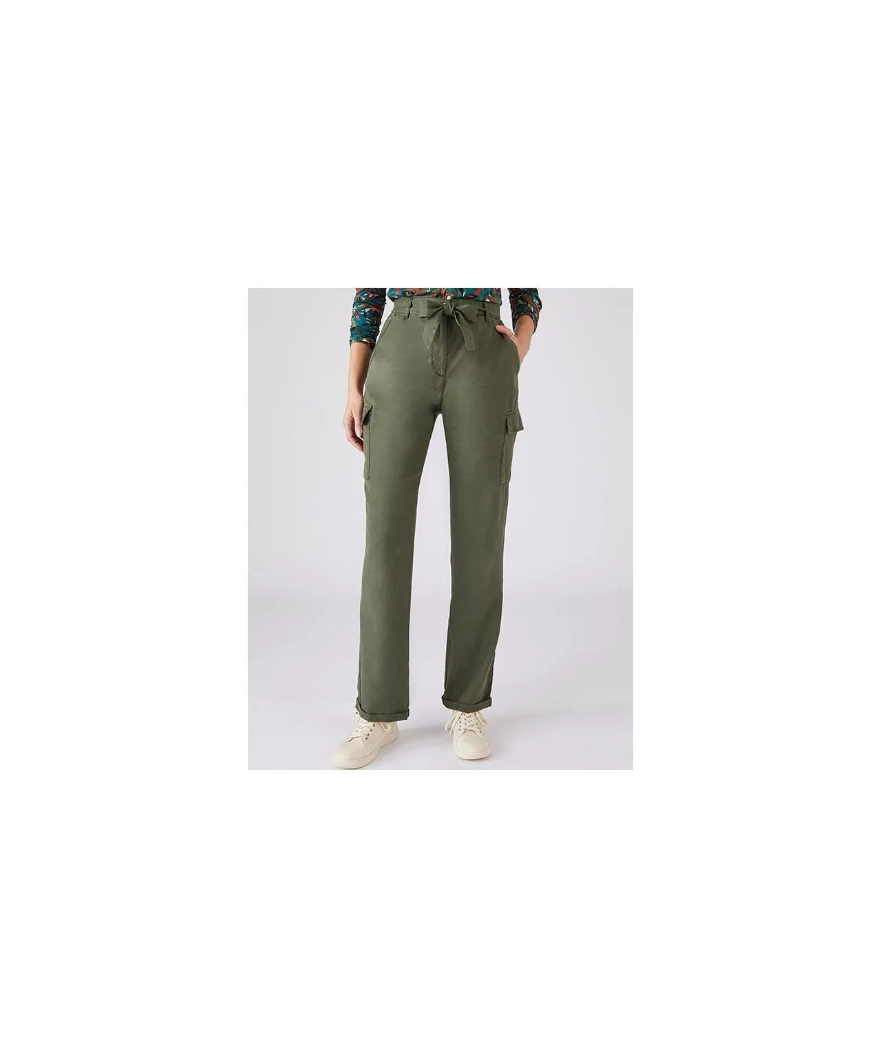 Tie-Waist Cargo Trousers