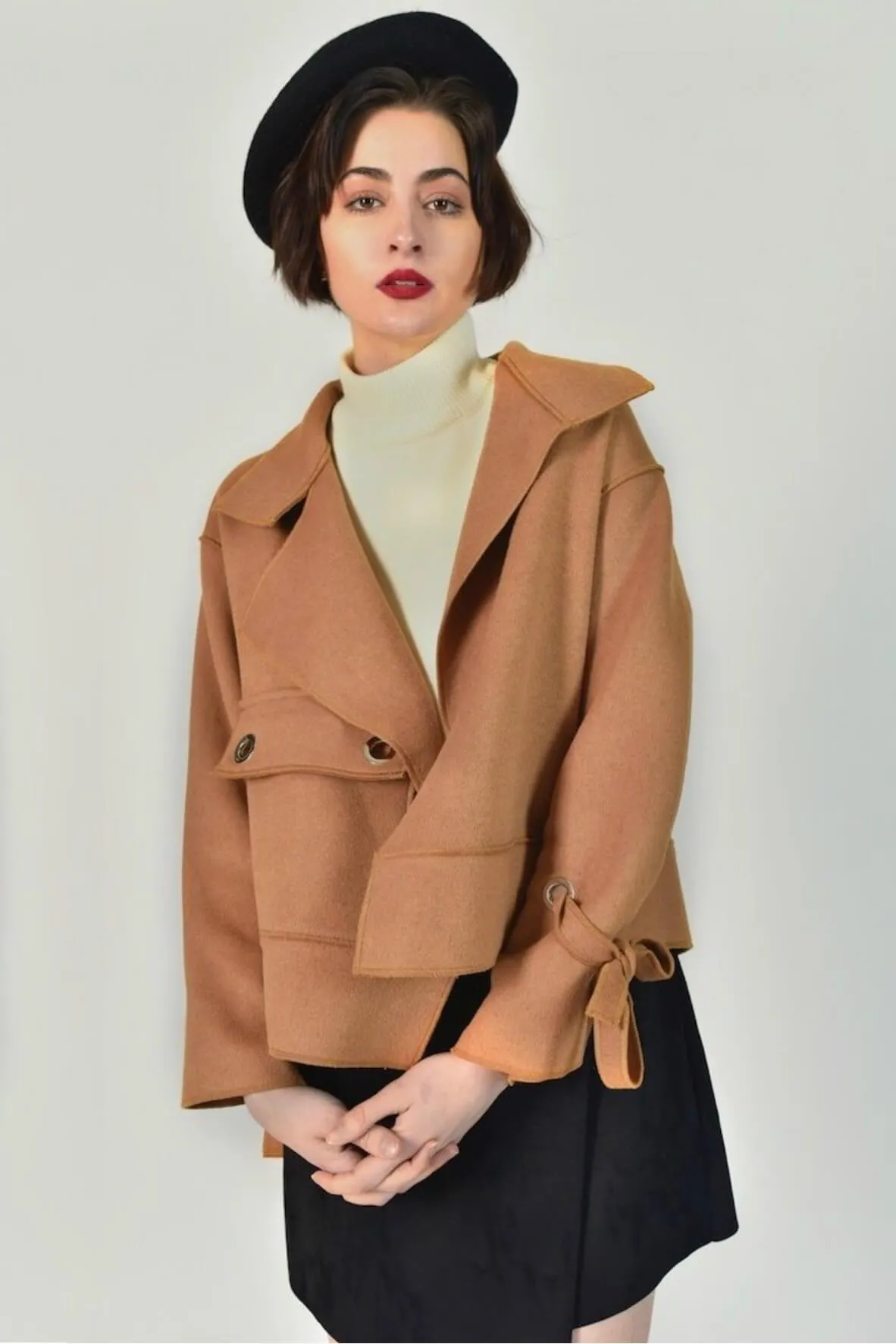 Trendy Off-Balance Sleeve Jacket