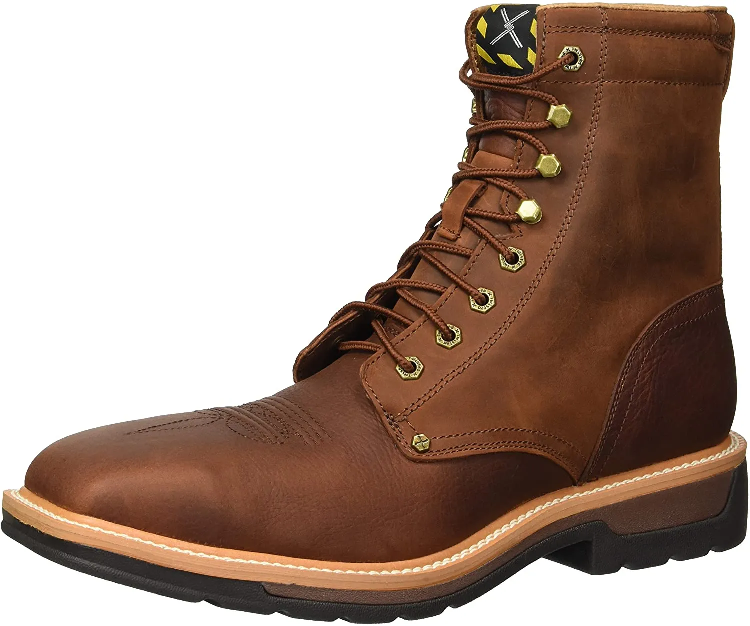 Twisted X Men's Lite Cowboy Lacer Workboot Brown Rust Mlcslw1